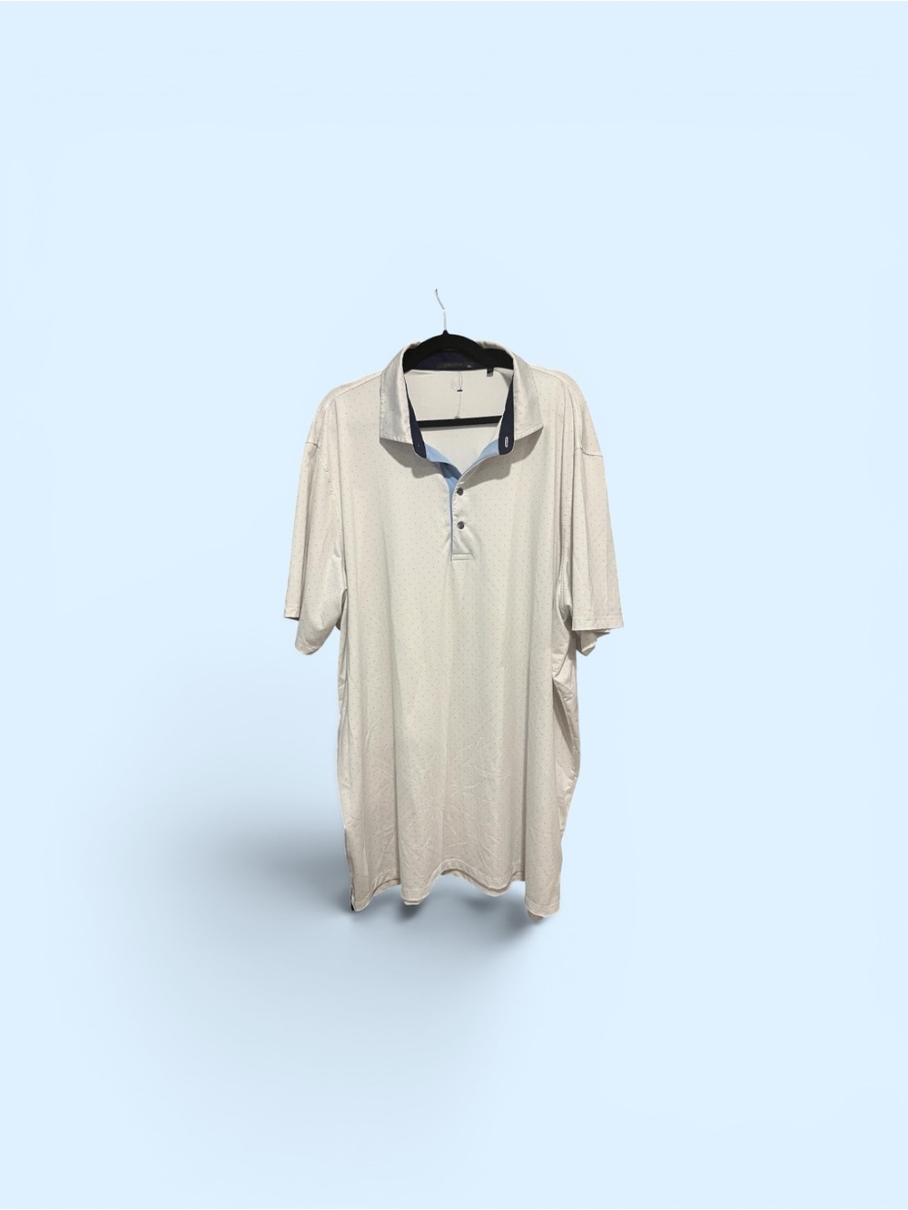 Greyson White Polo with Navy Collar Accents